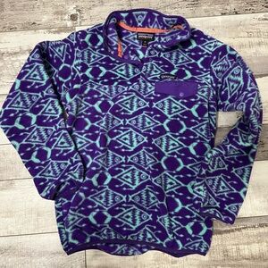 Patagonia Purple and Mint Fleece Pullover
